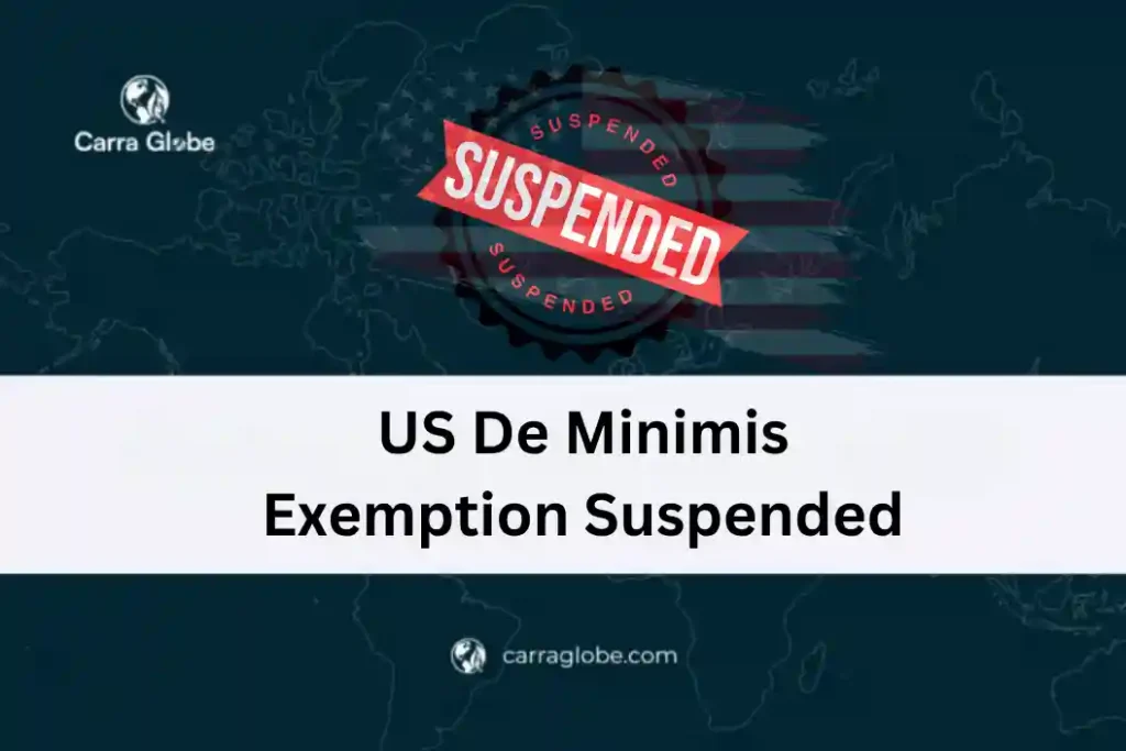 US de minimis exemption suspended