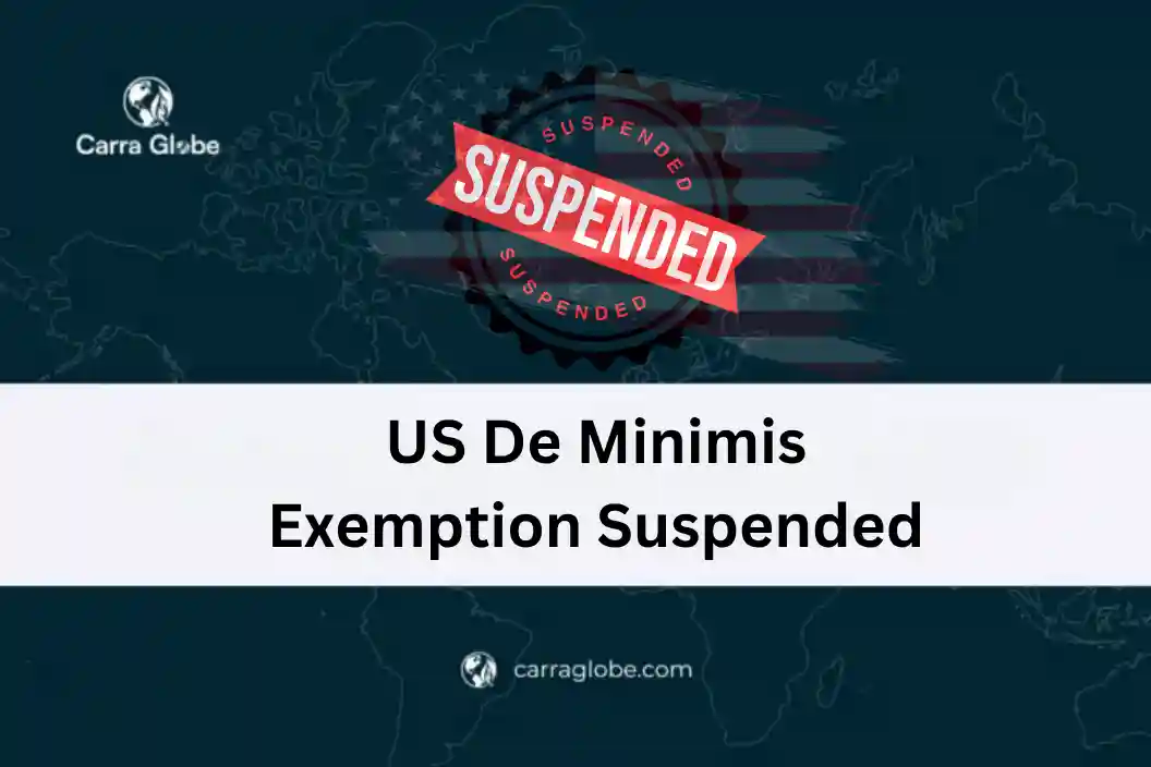 US de minimis exemption suspended