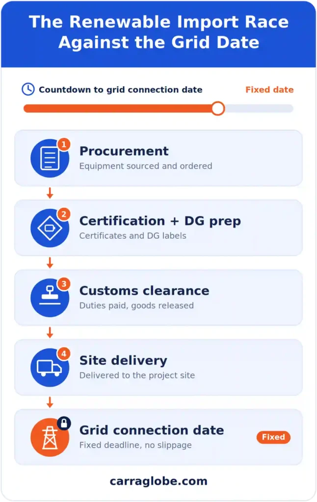 importer of record for renewable energy equipment